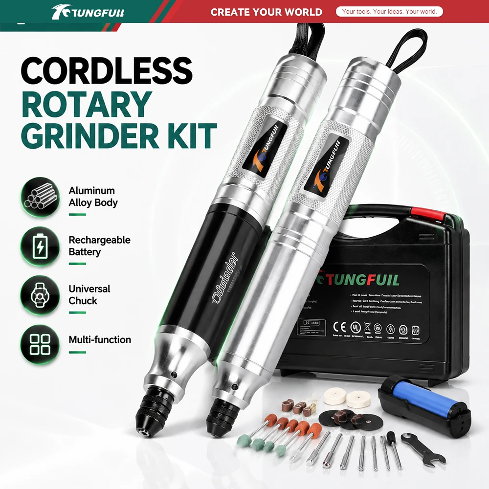 TUNGFULL Mini Electric Drill Variable Speed Power Grinding Machine Portable Polisher for Metal Plastic Glass Cutting Sanding