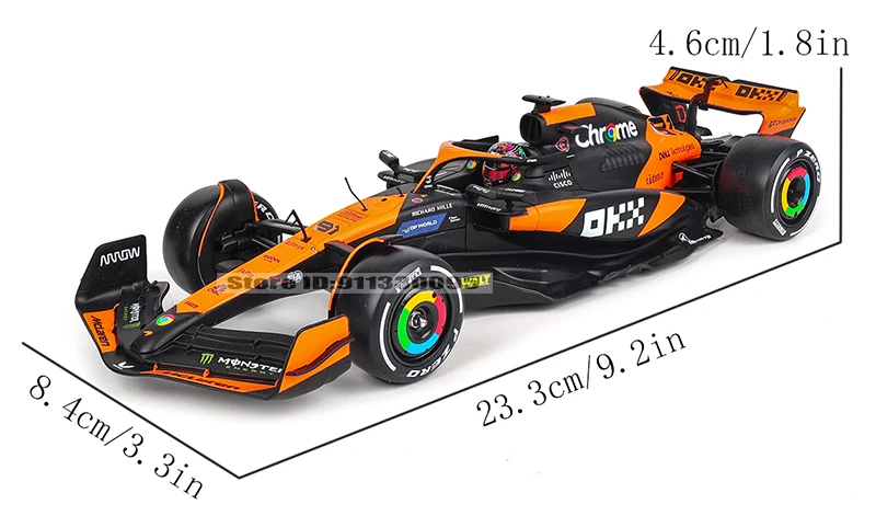 Bburago 1:24 McLaren F1 Team 4 # Lando Norris 81 # Oscar Piastri Druckguss-Automodell Geschenkspielzeug Ferrari Red Bull Mercedes Benz – Detail 2