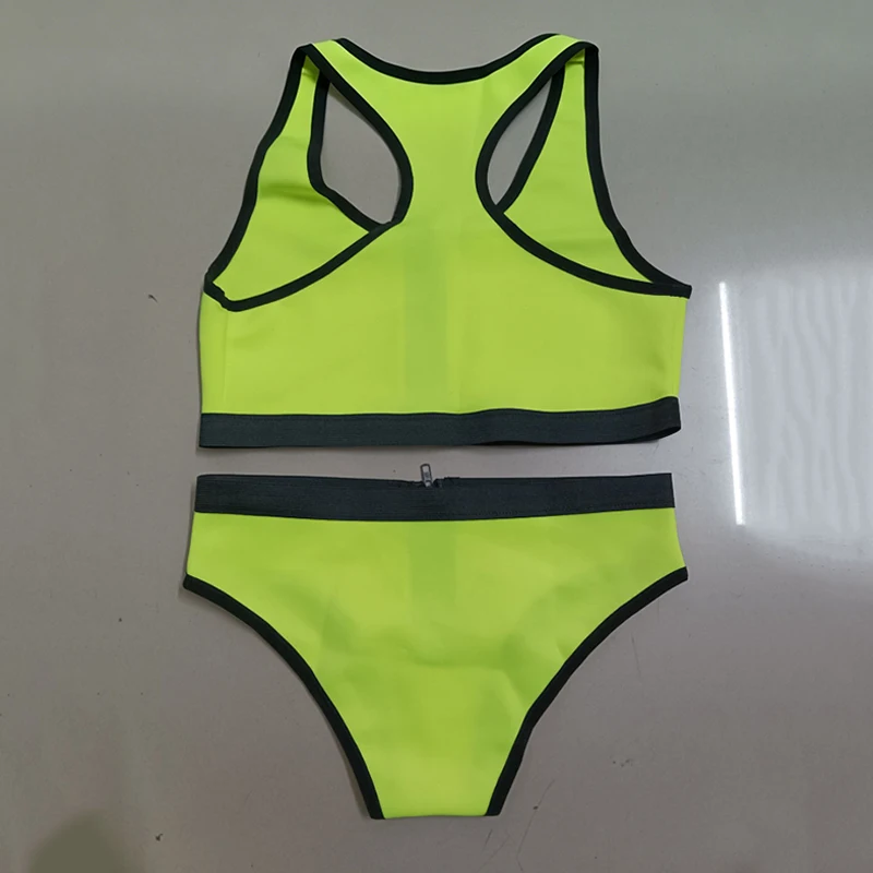 Fluorescent Yellow Nightclub Pole Dance Costume Sexy Gogo Dancer Performance Clothing Festival Party Rave Outfits Shorts VDL1345