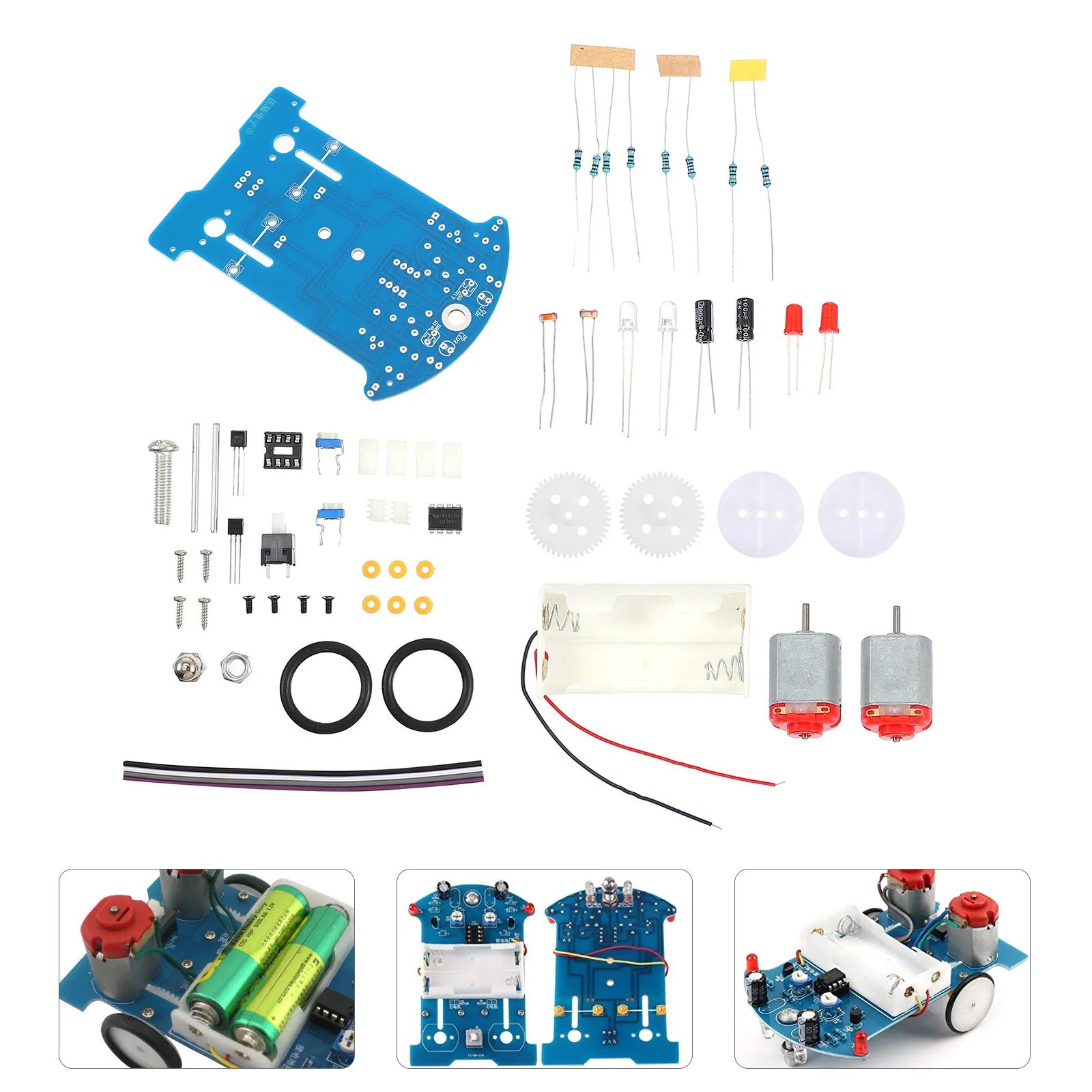

1Set Smart Car Tracking Kit DIY Electronic Soldering Project Robot Education Science Experiment Practice Kit Robot Car