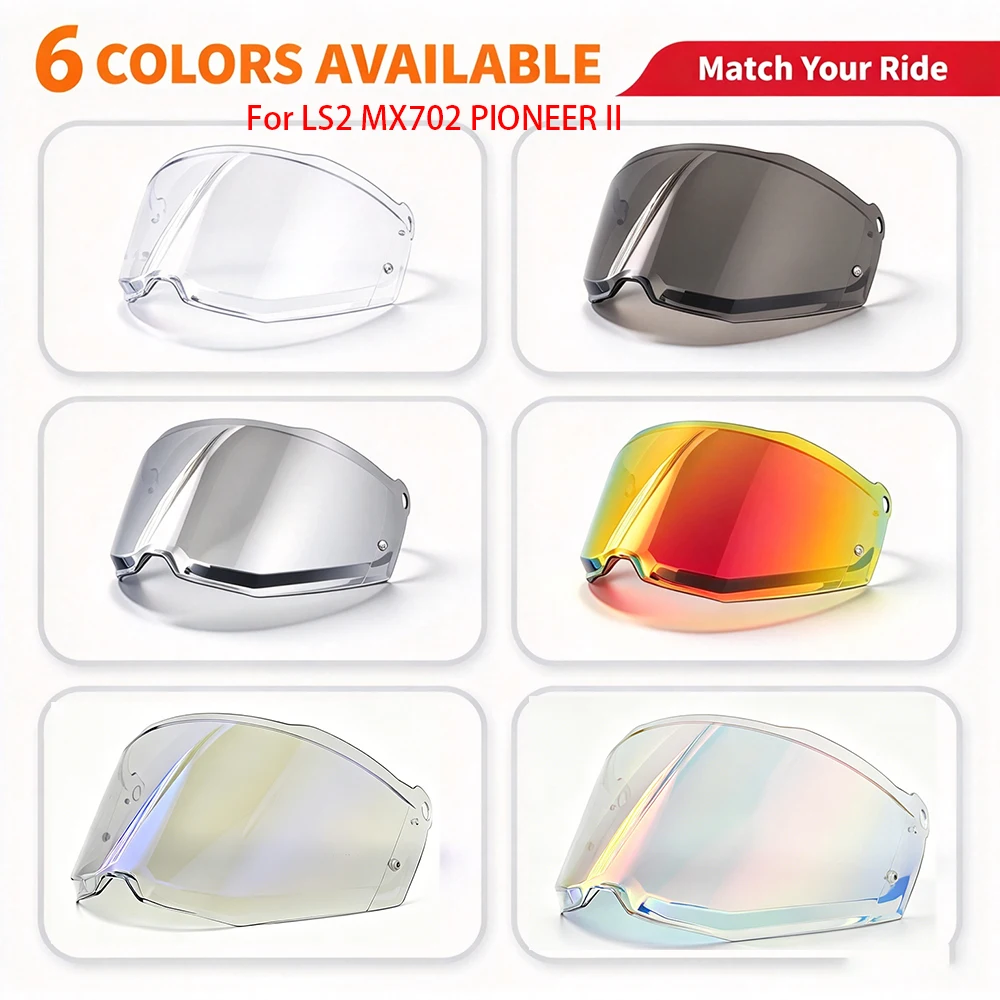 Anti-UV PC Motorcycle Helmet Visor Lens Fit For LS2 MX702 PIONEER II Helmet Windshield Shield Glasses Visor Helmet Accessories