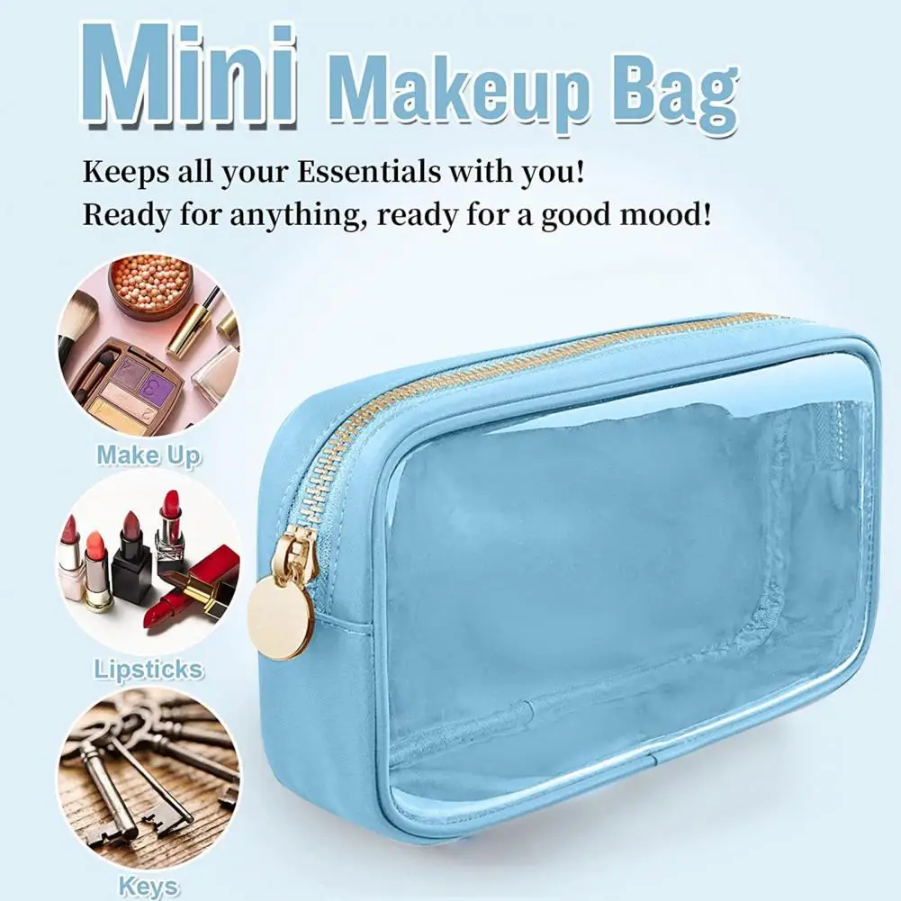 

Waterproof Cosmetic Bag Transparent Makeup Pouch Durable Smooth Zippers Toiletry Bag Home Travel Beauty Organizer