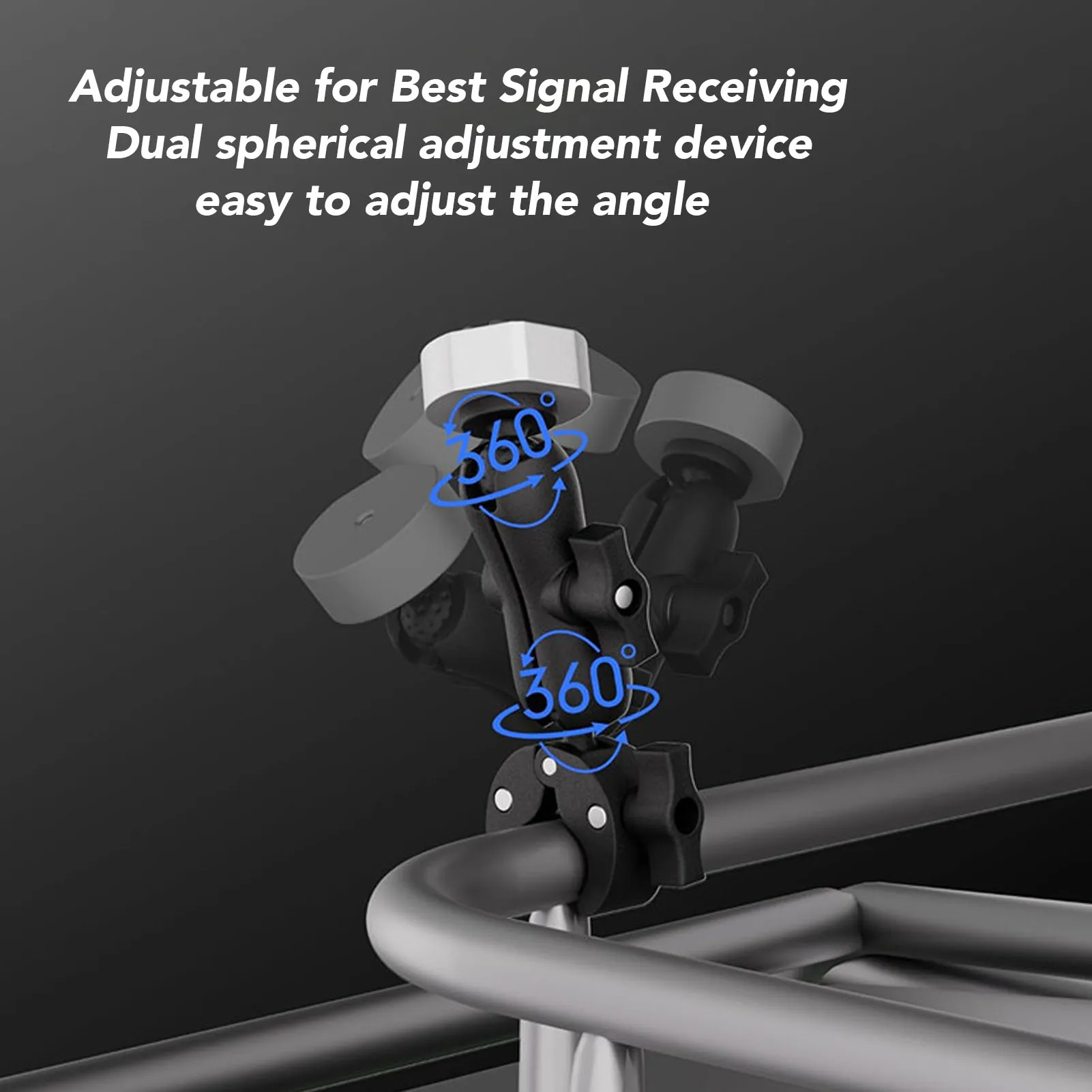 미니 더블 볼 헤드용 RV 사다리 마운트 강력한 클립 다기능 조절식 클램프 마운트 폴 RV 트레일러 요트용