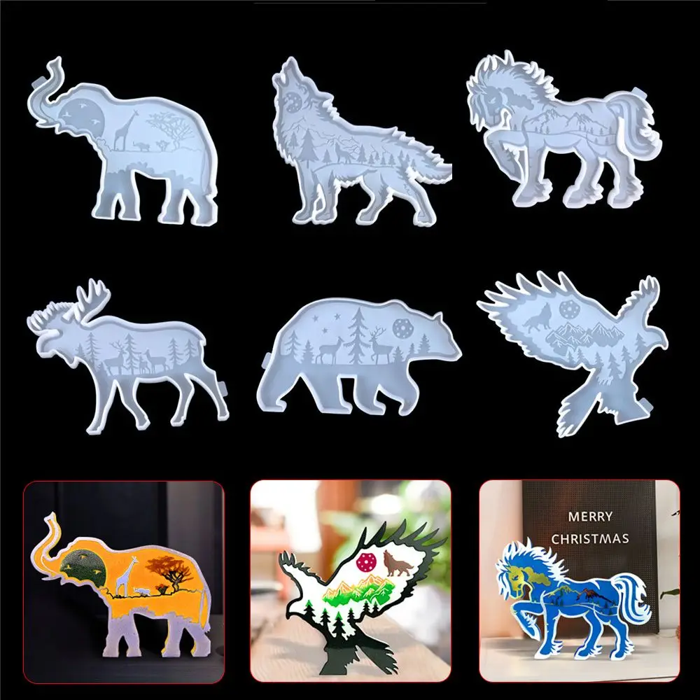 New Bear Horse Jewelry Making Tools DIY Pendant Elephant Wolf Ornament Resin Mold Epoxy Resin Molds Silicone Mould