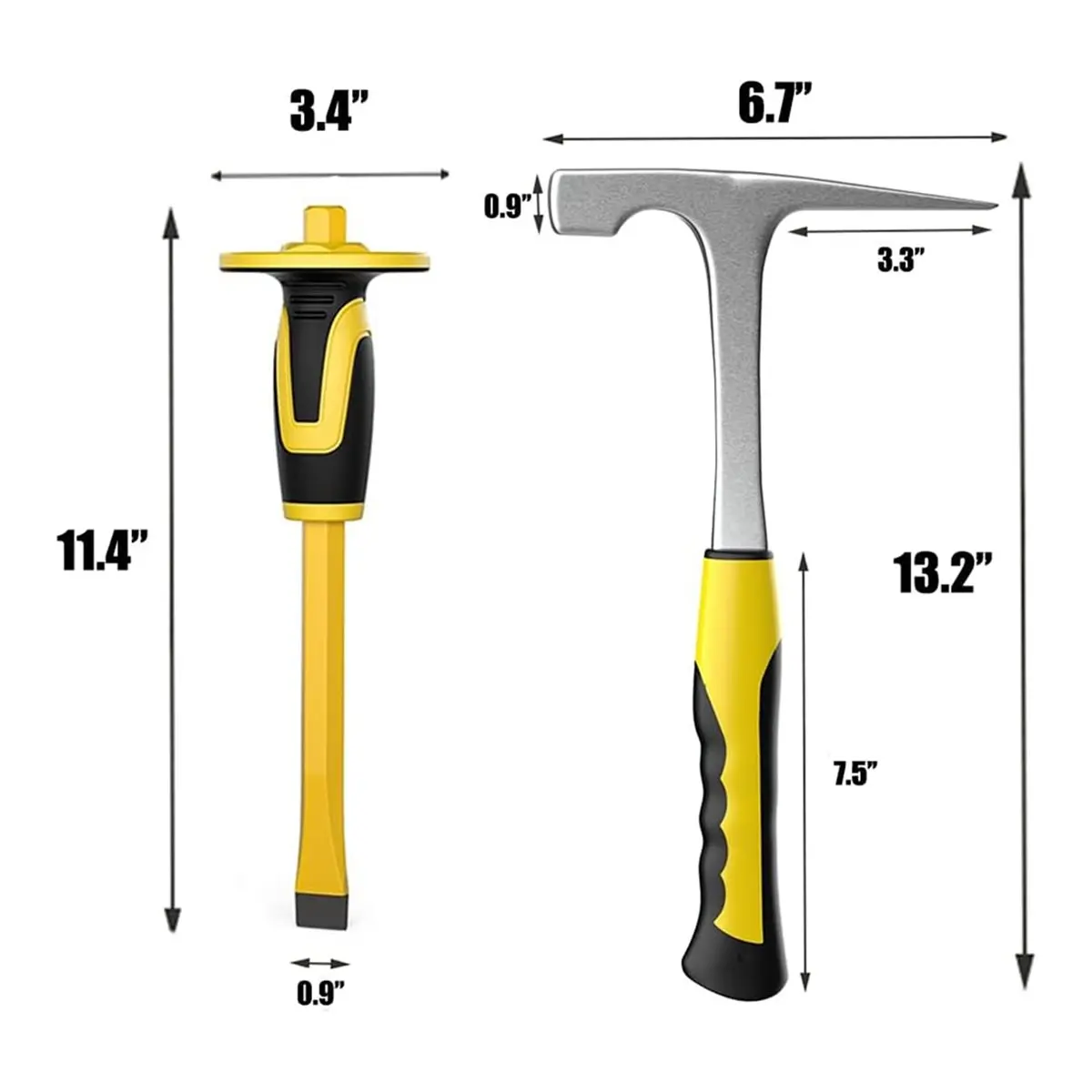 2026 New 4pcs Geology Rock Pick Hammer Kit, Geology Hammer Tools, 32oz Rock Hammer & Chisels with Jewelers Loupe,Goggles view 2