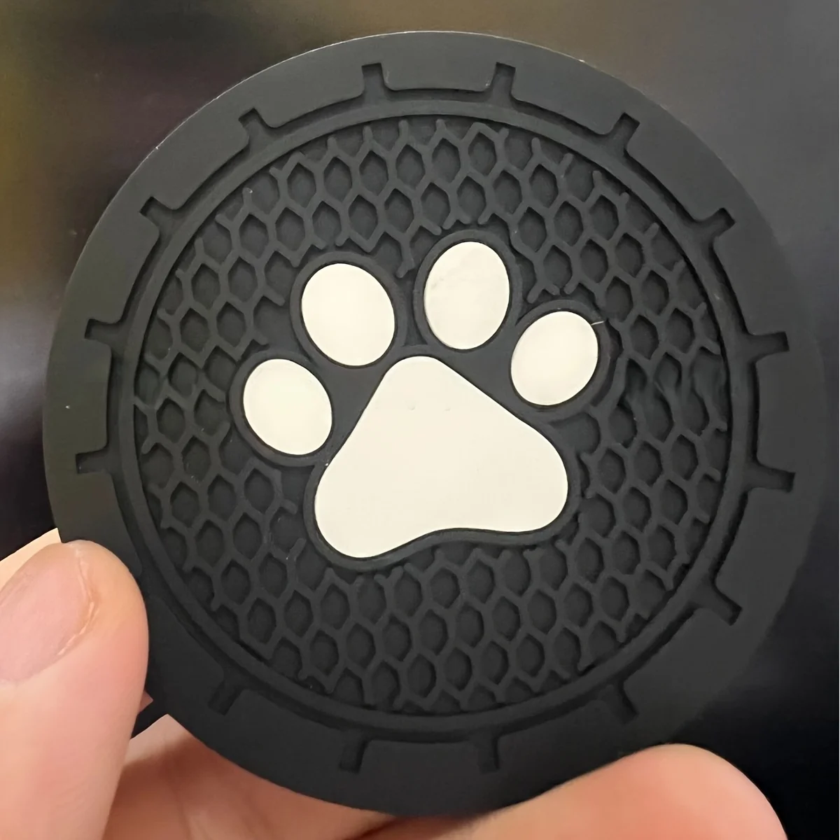 Universal Dog Paw Print Car Cup Holder Mats 1 Pair Anti Slip Water Bottle Insert Pads Vehicle Decor Accessory