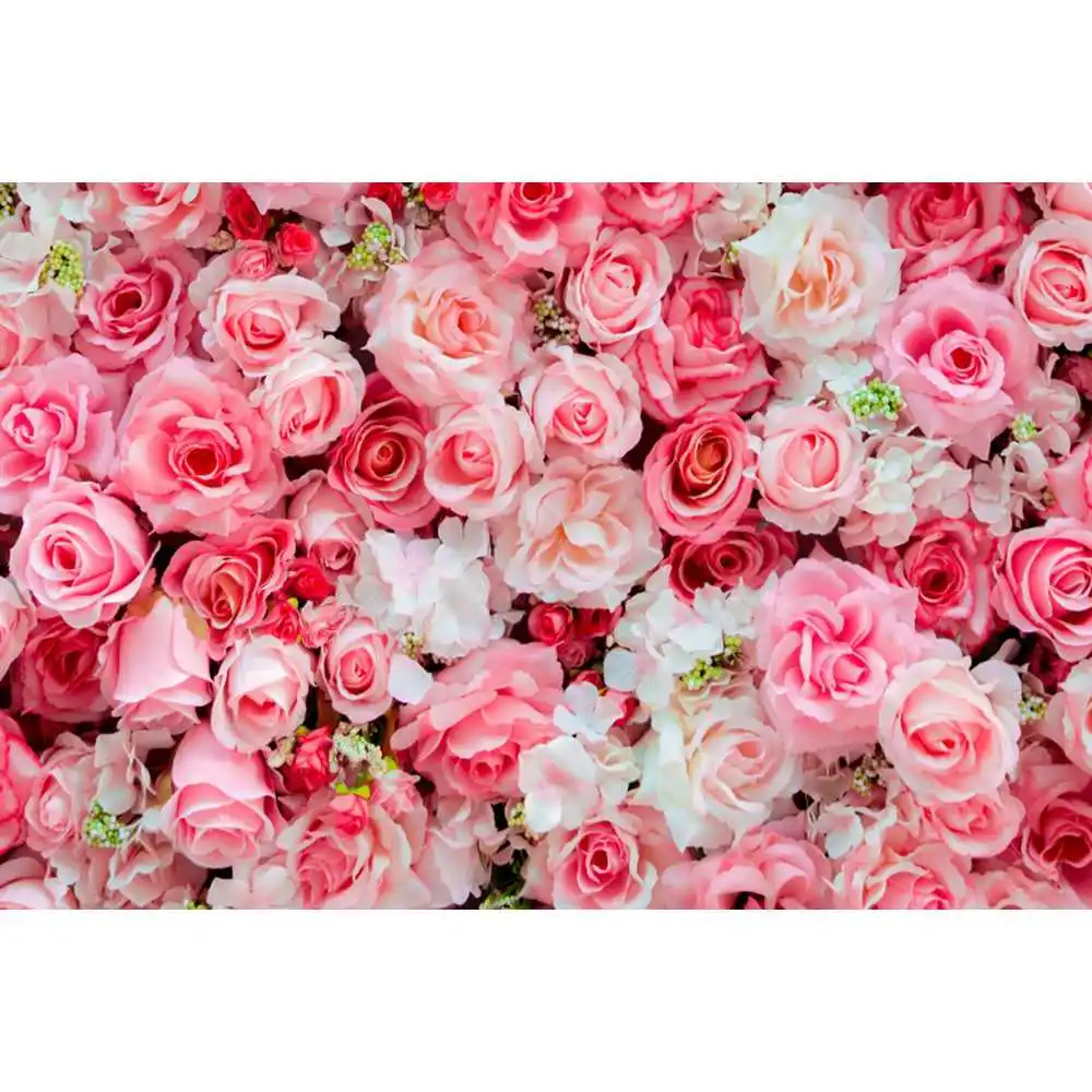 Floral Flower Wall Wedding Backdrop for Photography Bride Baby Shower Birthday White Rose Ceremony Background Decor Photo Studio