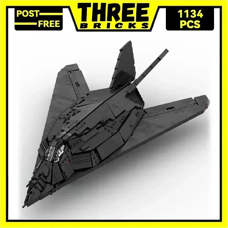 Moc Building Bricks Военная модель самолета F-117 Nighthawk Fighter Технология Блоки Подарки Рождественские игрушки Наборы «сделай сам» Сборка