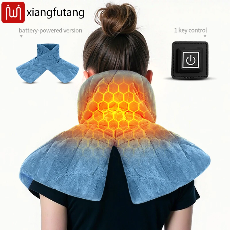 

Портативная шаль с подогревом, 3 передачи, тепловая терапия, снимает боль в шее, боль в мышцах, идеально подходит для пожилых офисных работников, теплая