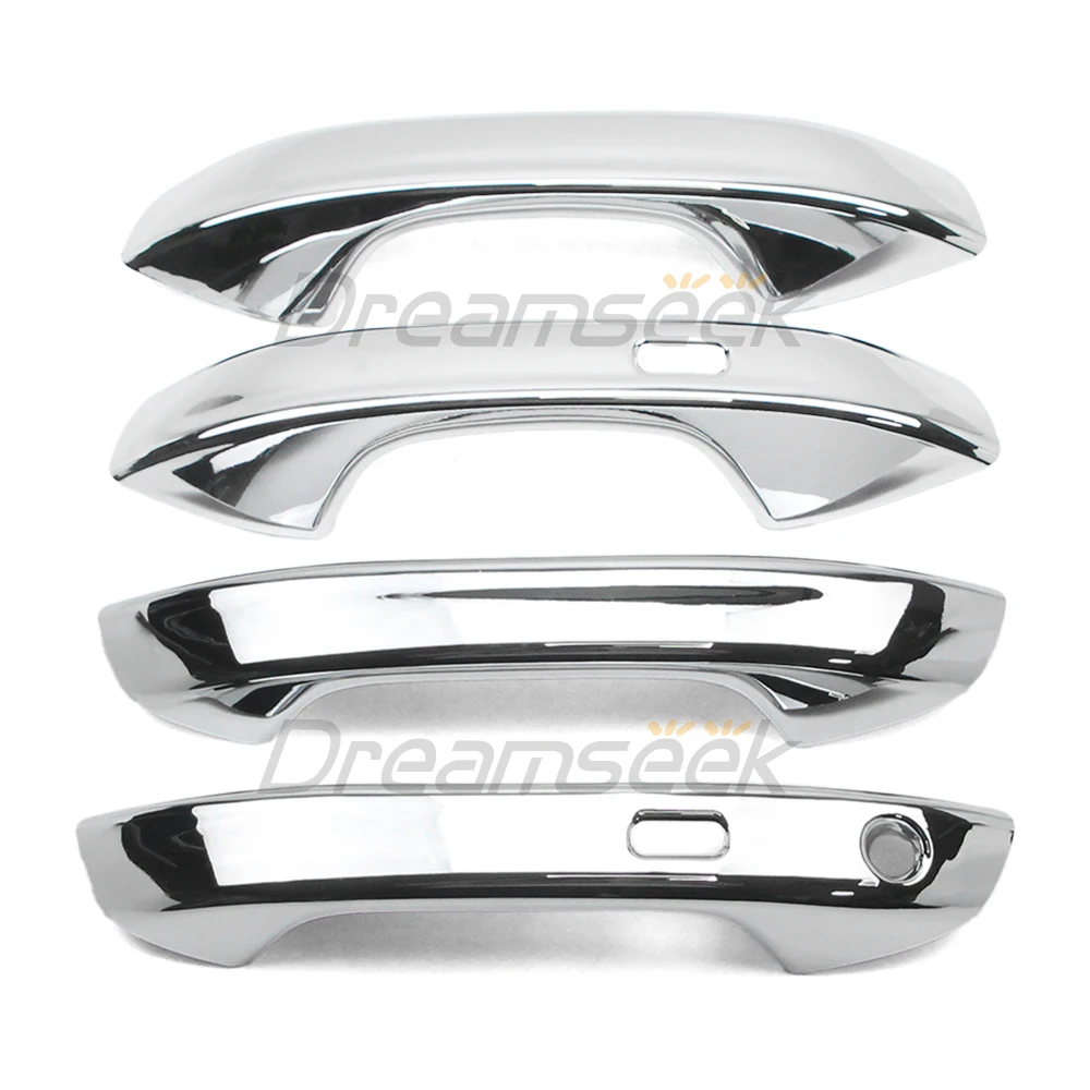 4Pcs Side Door Handle Cover For VW Golf MK8 GTI R Wagon Alltrack 2022+ Molding Trim with 2 Smart Keyhole Chrome Auto Accessories