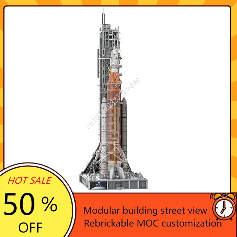 12628PCS Space Series Moc Building Block Moon Rocket Technology Bricks Mobile Launcher Model Science Concept Toys Creative Gifts