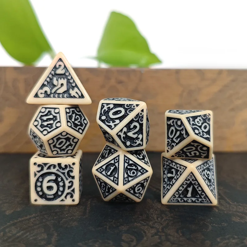 7 stücke Polyedrische Würfel Set Spiel Würfel für DND RPG Brettspiel Zubehör D4 D6 D8 D10 D12 D20 für RPG Brettspiel Zubehör
