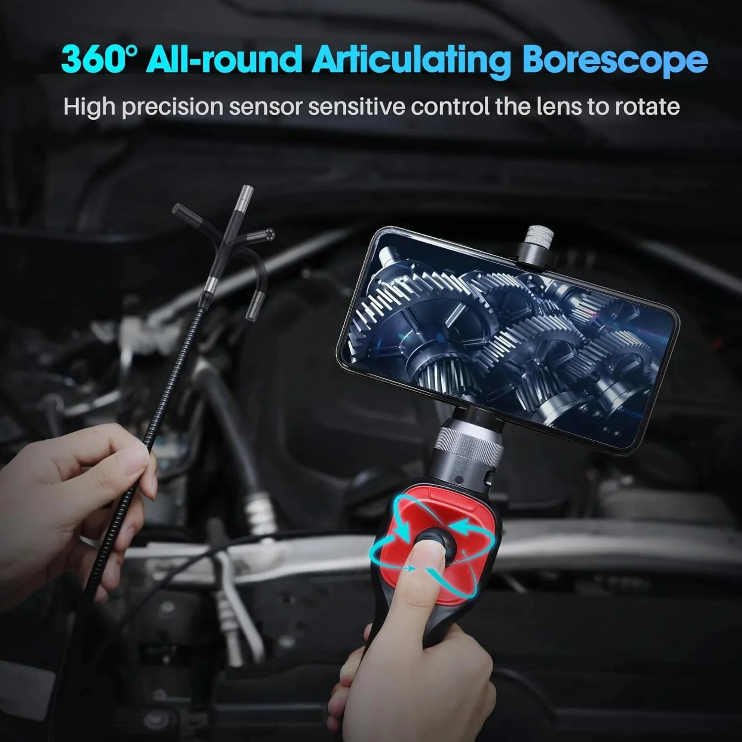 720° Video Inspection Automotive Piping Endoscope Camera With Articulation For Cars Rotary Android Type C Endoscope