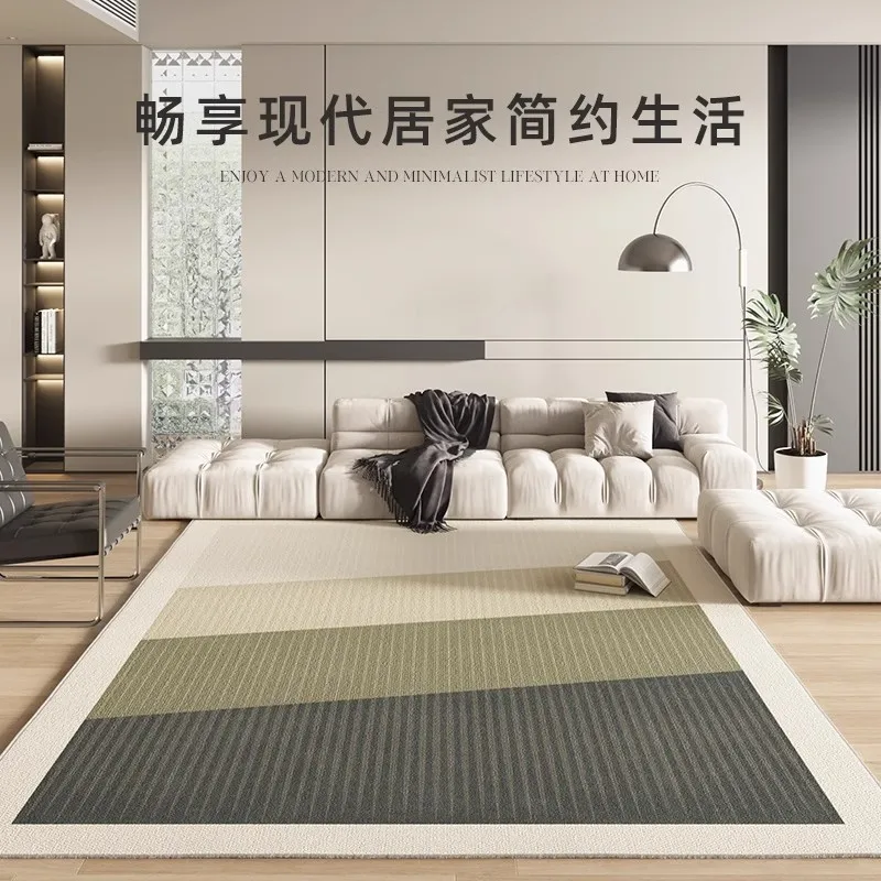 VIKAMA Minimalist Line Living Room Loop Pile Carpet, Bedroom Anti-Slip Mat, Hotel And Homestay Floor Mat, Home Decoration