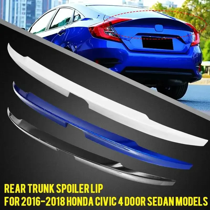 10th Car Rear Spoiler Wing Extension For Honda For Civic 10th Gen Sedan 2016-2018 Rear Trunk Spoiler Lip Boot Wing Lip Body Kit