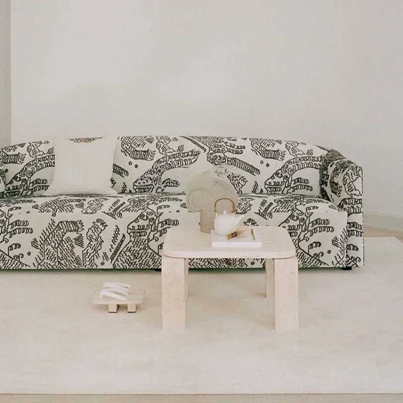 Cave Stone Coffee Table Living Room Sofa Marble Coffee  High Sense Small Tea Table Square Home