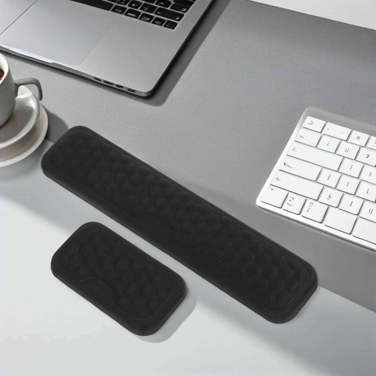 

Комплект: эргономичная подставка для запястья для клавиатуры из пены с эффектом памяти, коврик для мыши, мягкая подушка-поддержка для рук для офиса, ноутбука, набора текста