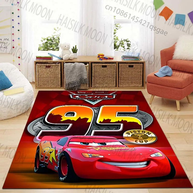 Tapis imprimé Disney Cars Lightning Mcqueen, 1 pièce, tapis antidérapant pour salon, chambre à coucher, salle de bain, chambre d'enfant