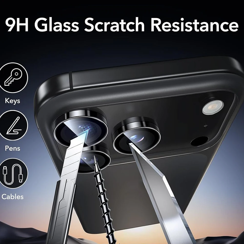 1-3Sets Camera Lens Protector for IPhone 17 Pro Max Air Ultra-tough HD Individual Metal Tempered Glass Camera Films Lens Cover - Image 3