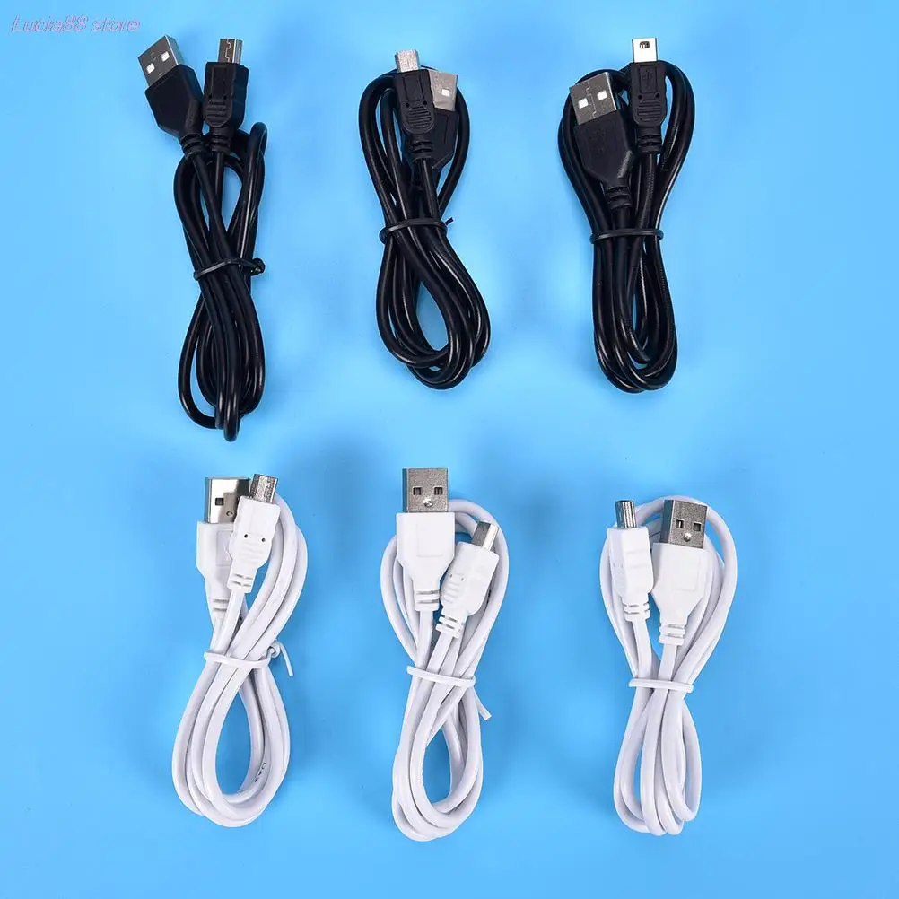 1m Long MINI USB Cable Sync & Charge Lead Type A to 5 Pin B Phone Charger