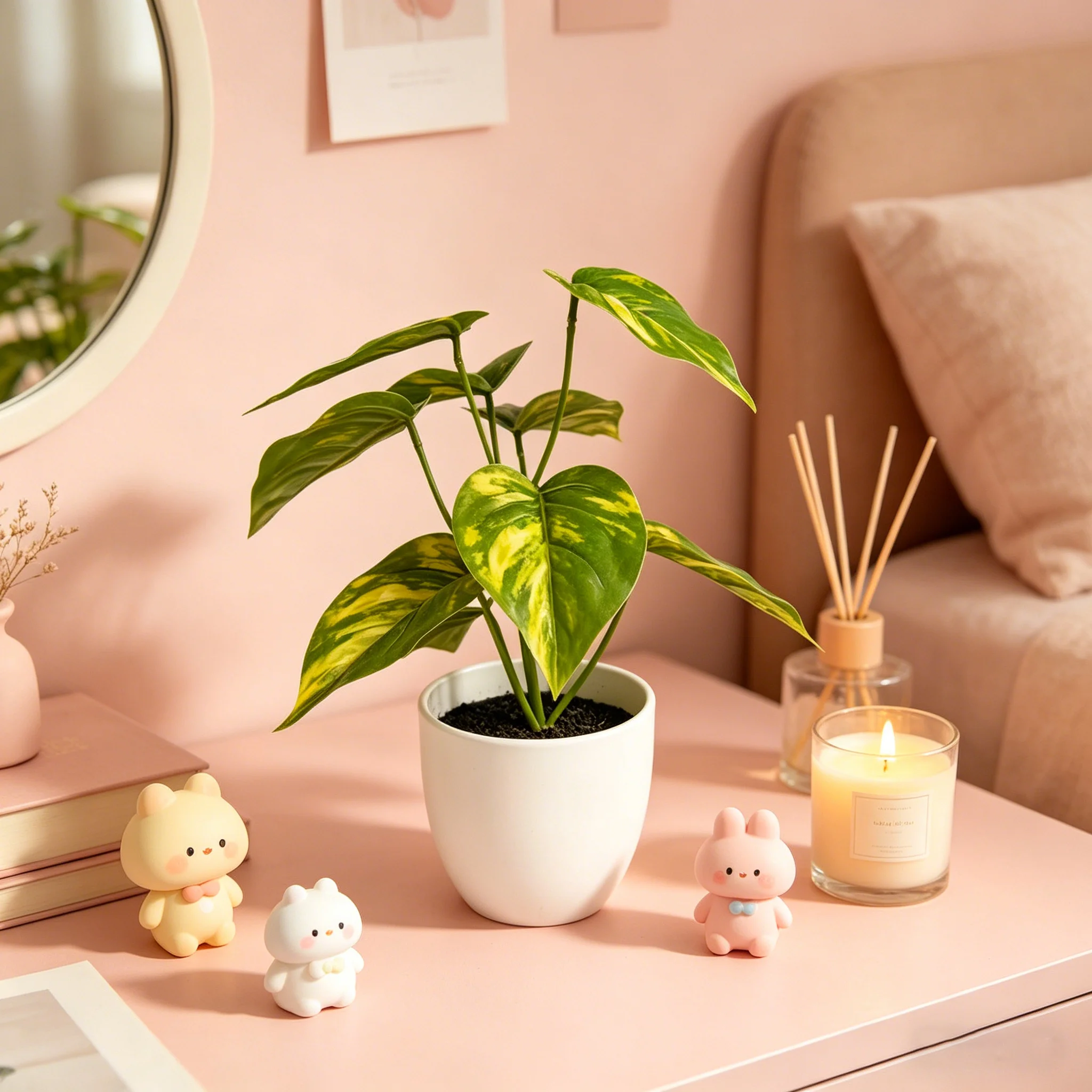 20cm Artificial Tabletop Potted Plant,Ideal for Indoor & Outdoor Decor,Perfect for Home Office Cabin Garden  Seasonal Decoration