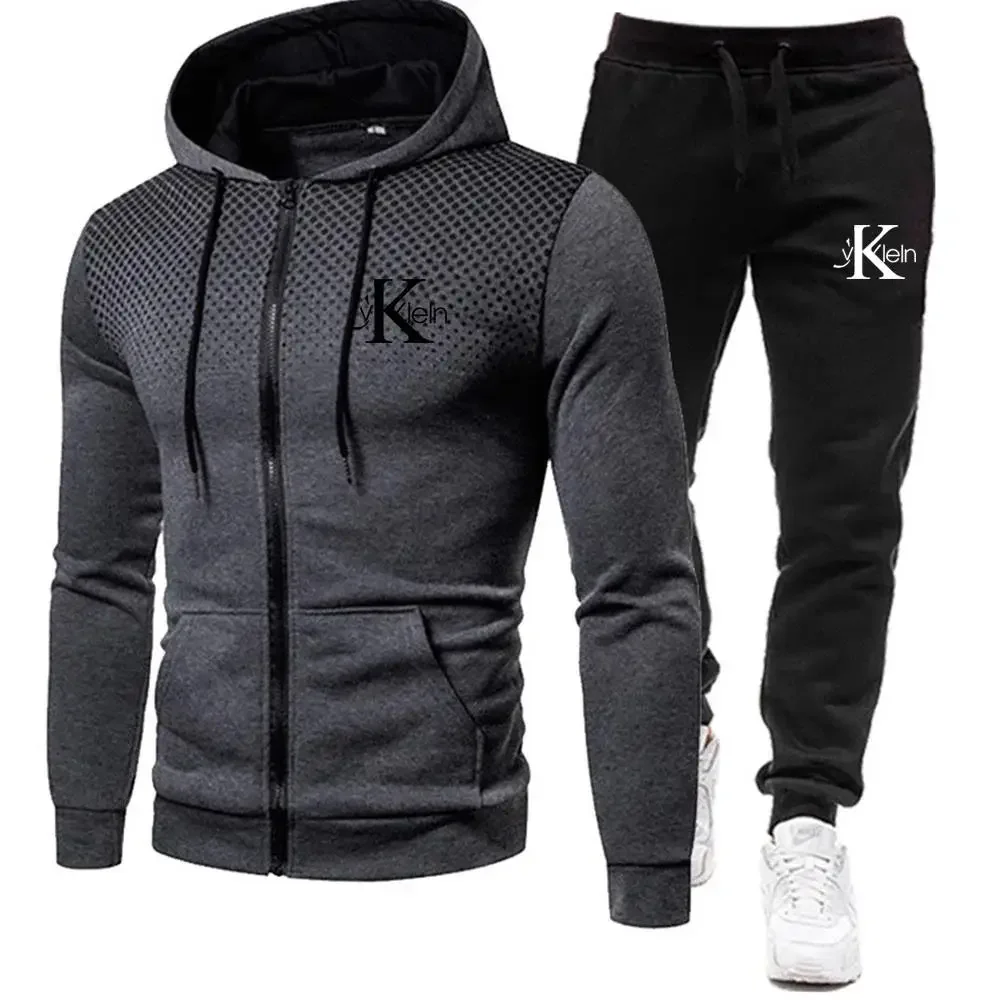 Men\'s Sportswear Fitness Suit, Zippered Sportswear, Running Suit, Fitness Suit, Sports Suit, Hoodie, New Style, Fashionable2024