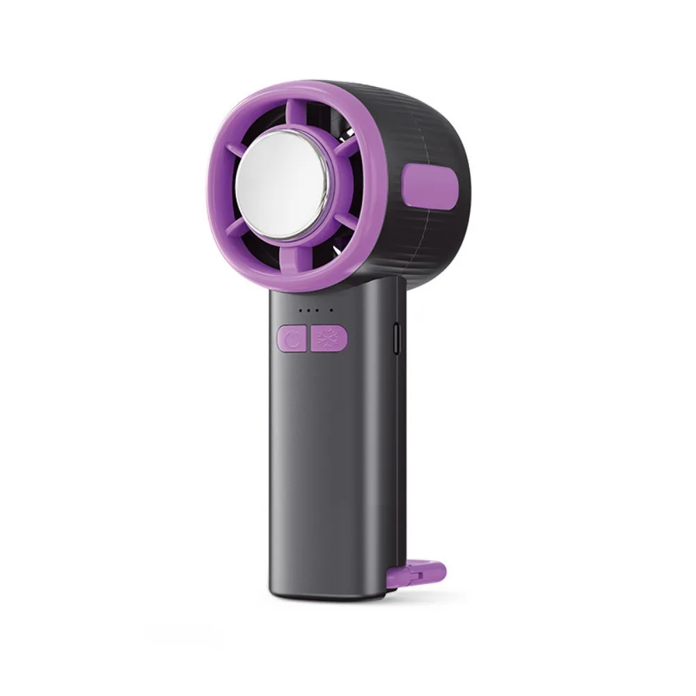 

Semiconductor Refrigeration Handheld Small Fan with Hanging Buckle LED Display Ice Compress Mini Fan High-speed Low Noise