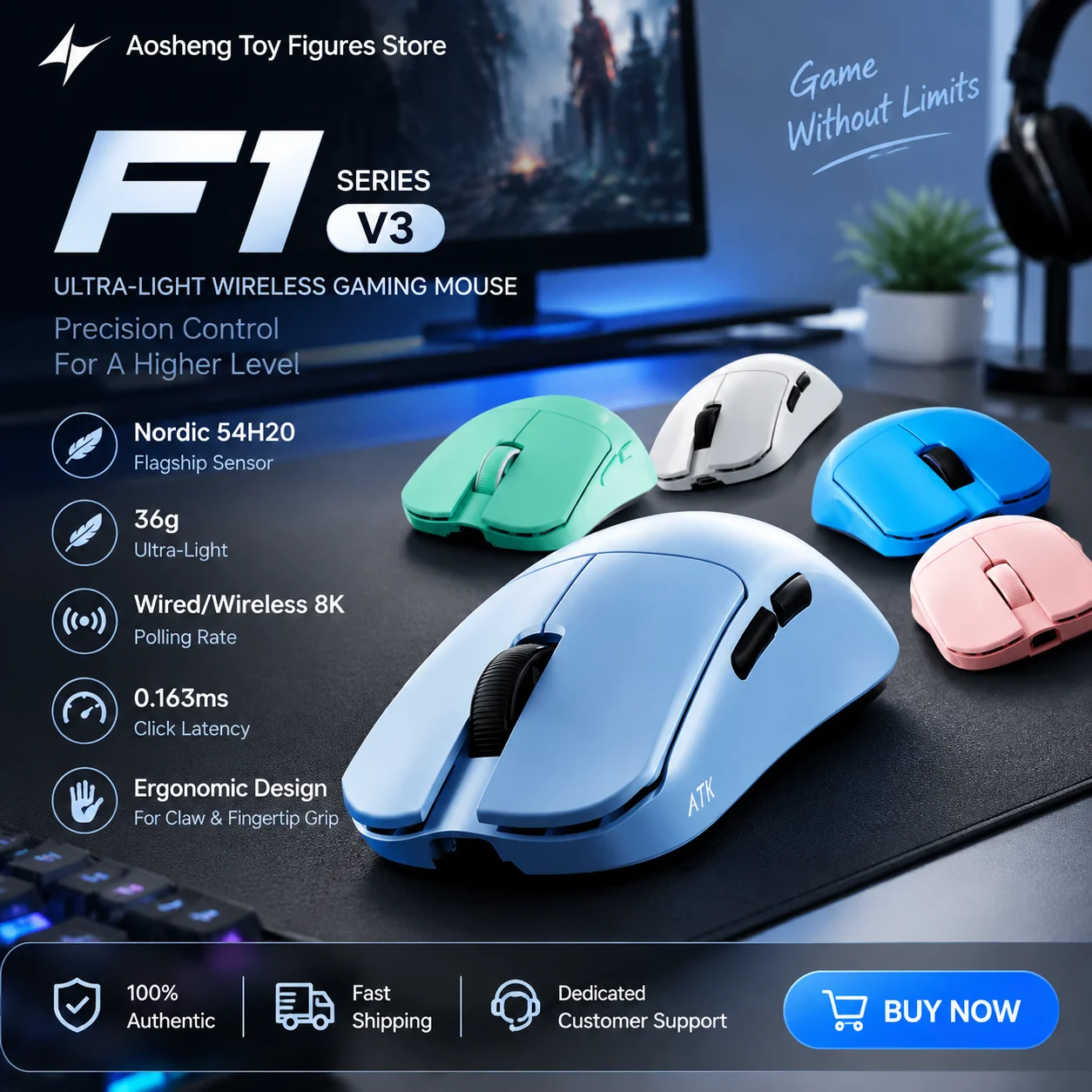 atk-f1-v3-lightweight-wired-wireless-gaming-mouse-36g-ergonomic-8k-polling-rate-office-esports-mouse-for-gamers