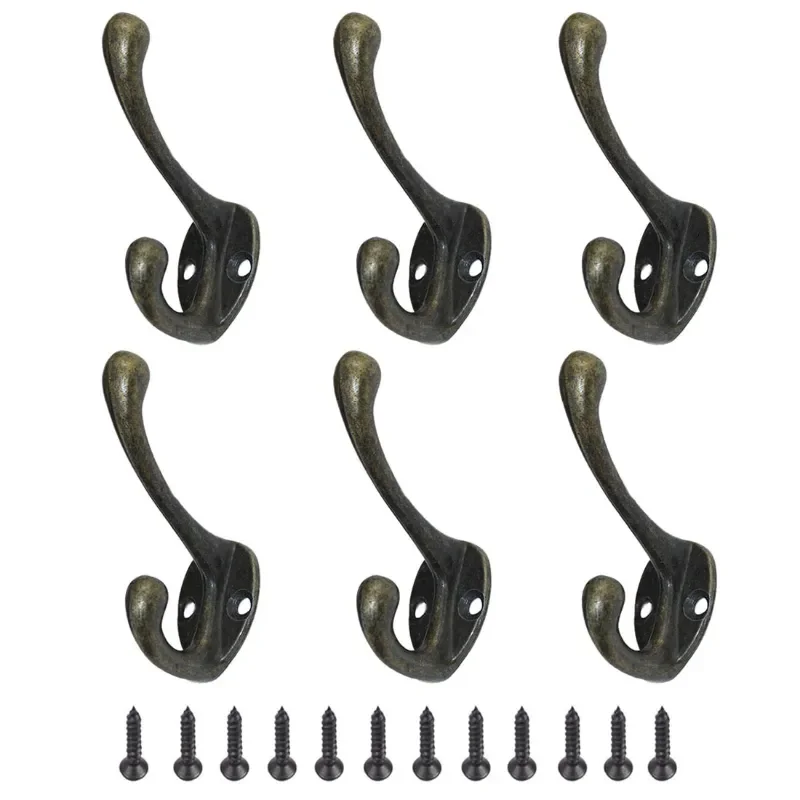 6pcs Clothes Hanger Hooks Home Storage Hanger Wall Hooks for Key Hat Bag Bathroom Towel Hook Kitchen Bedroom Wall Organizer