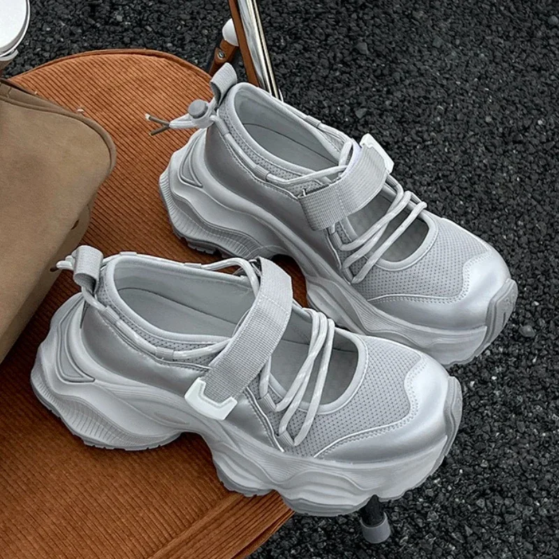 Zapatillas de deporte con plataforma de malla para Mujer, Zapatos deportivos planos informales, zapatos transpirables de marca para correr, sandalias para senderismo, Zapatos para Mujer 2025