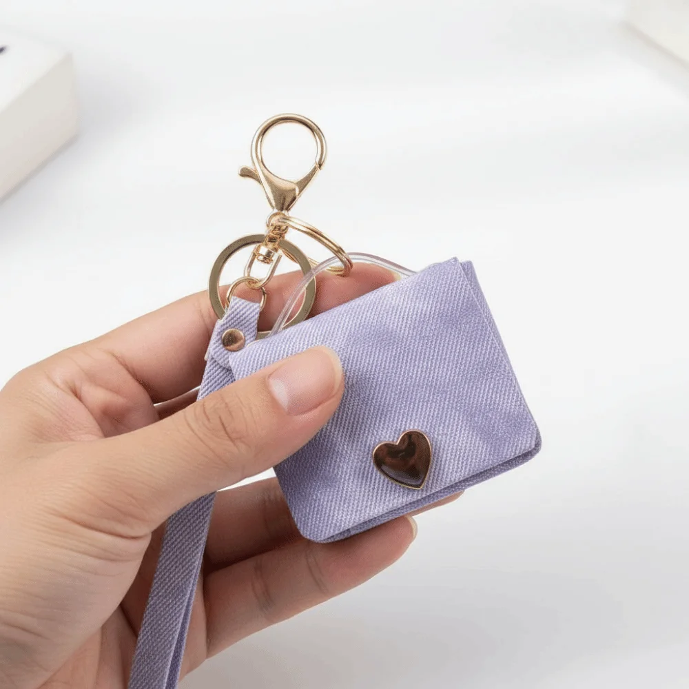Backpack Pendants Creative Key Storage Bag Mini PU Leather Headphone Case Ins Heart Coin Purse Earphone Protection