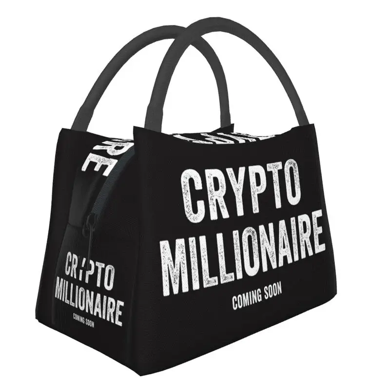 

Custom Crypto Bitcoin Cryptocurrency Lunch Bags Men Women Warm Cooler Insulated Lunch Box for Office Travel Lunch Bag