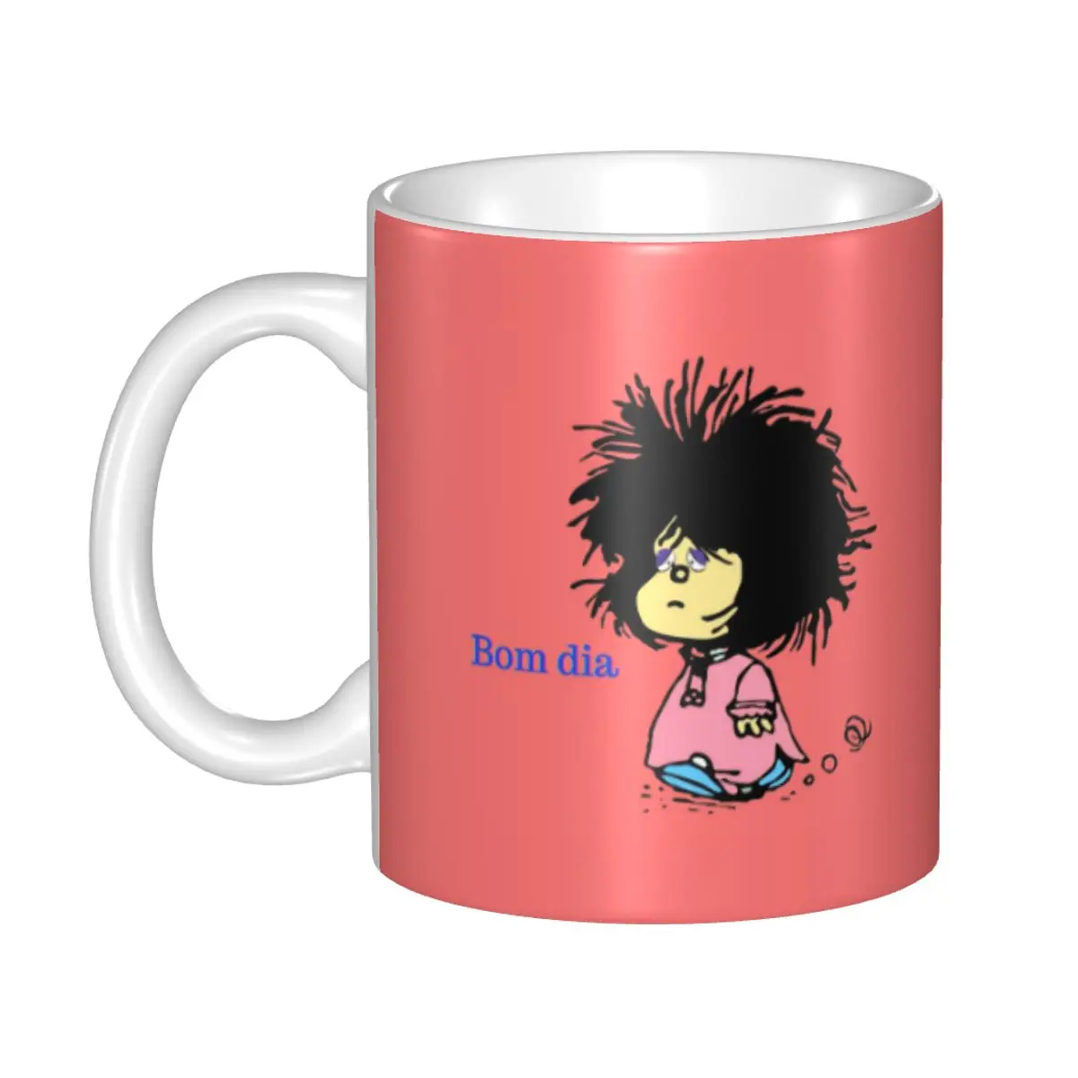 

Mafalda Em Portugues Bom Dia Coffee Mugs DIY Custom Quino Argentina Cartoon Ceramic Mug Creative Present