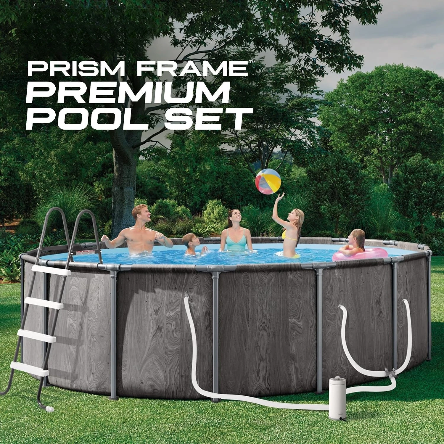 15ft x 48in Round Above Ground Swimming Pool Set w/Pump | 26741EP - 1000 GPH Cartridge Filter Pump, Custom