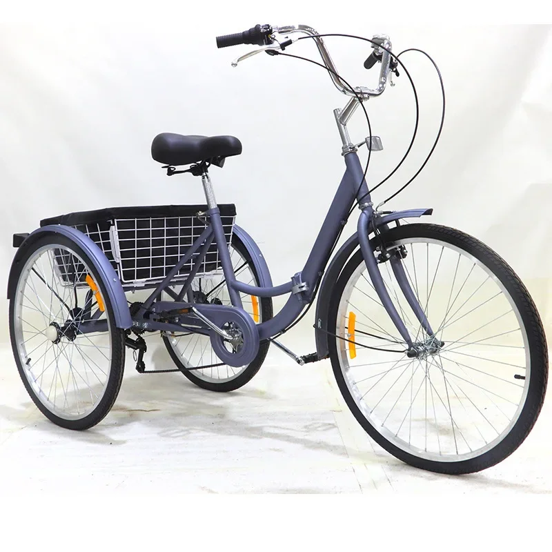 

Elderly bicycle human tricycle 24-inch folding tricycle agricultural vehicle folding portable