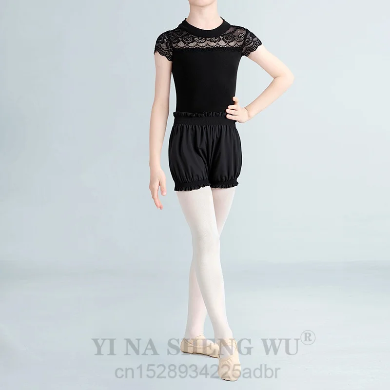 أطفال الباليه الرقص السراويل الفتيات عالية الخصر كشكش زهرة برعم السراويل القصيرة الرقص التدريب رياضة الركض راقصة الباليه الرقص السراويل جديد