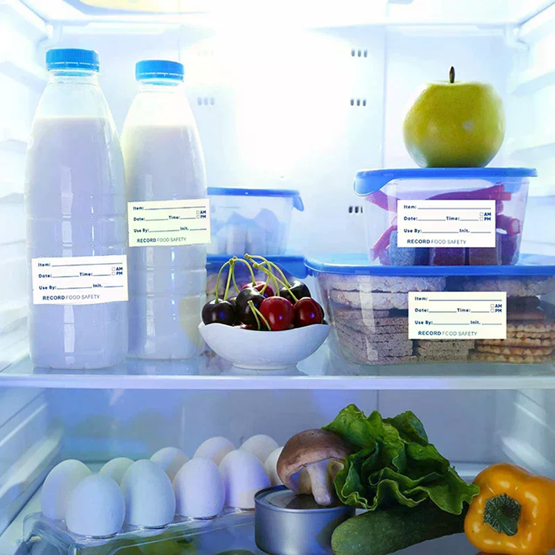 500/roll Kitchen Stickers Self-Adhesive Removable Refrigerator Freezer Food Storage Date Contents Label Kitchen Tools