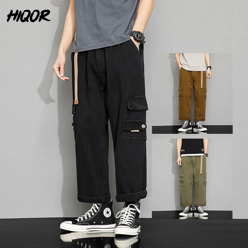 

HIQOR Brand Men's Cargo Pants New In Overalls Outdoor Work Trousers Male Summer Spring Big Size Loose Straight Pantalones Hombre