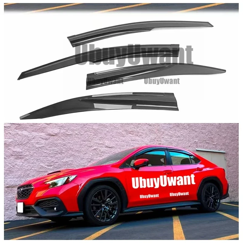 4 Pcs For Subaru Impreza NEW WRX STI 2022 2023 2024 2025 ABS black car window trim vent sun shade rain baffle guard auto parts
