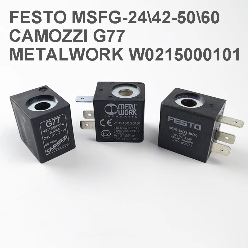 Metallwork W0215000101 FESTO MSFG-24 \\ 42-50 \\ 60 CAMOZZI G77 elettrovalvola aria bobina 24VDC