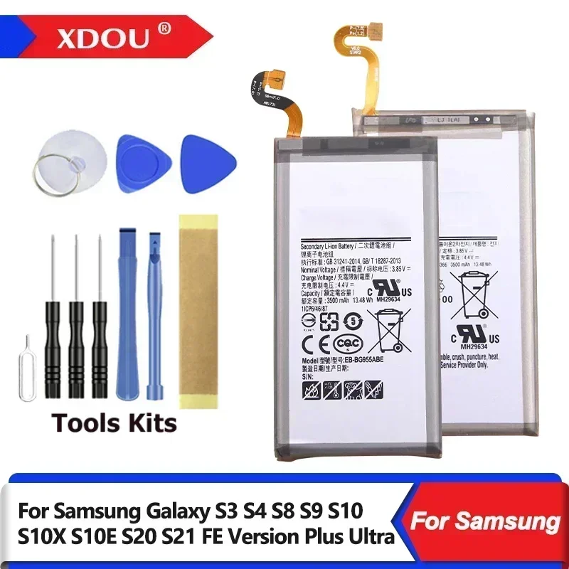 XDOU New EB-BG973ABU EB-BG975ABU EB-BG980ABY Battery For Samsung Galaxy S3 S4 S8 S9 S10 S10X S10E S20 S21 FE Version Plus Ultra