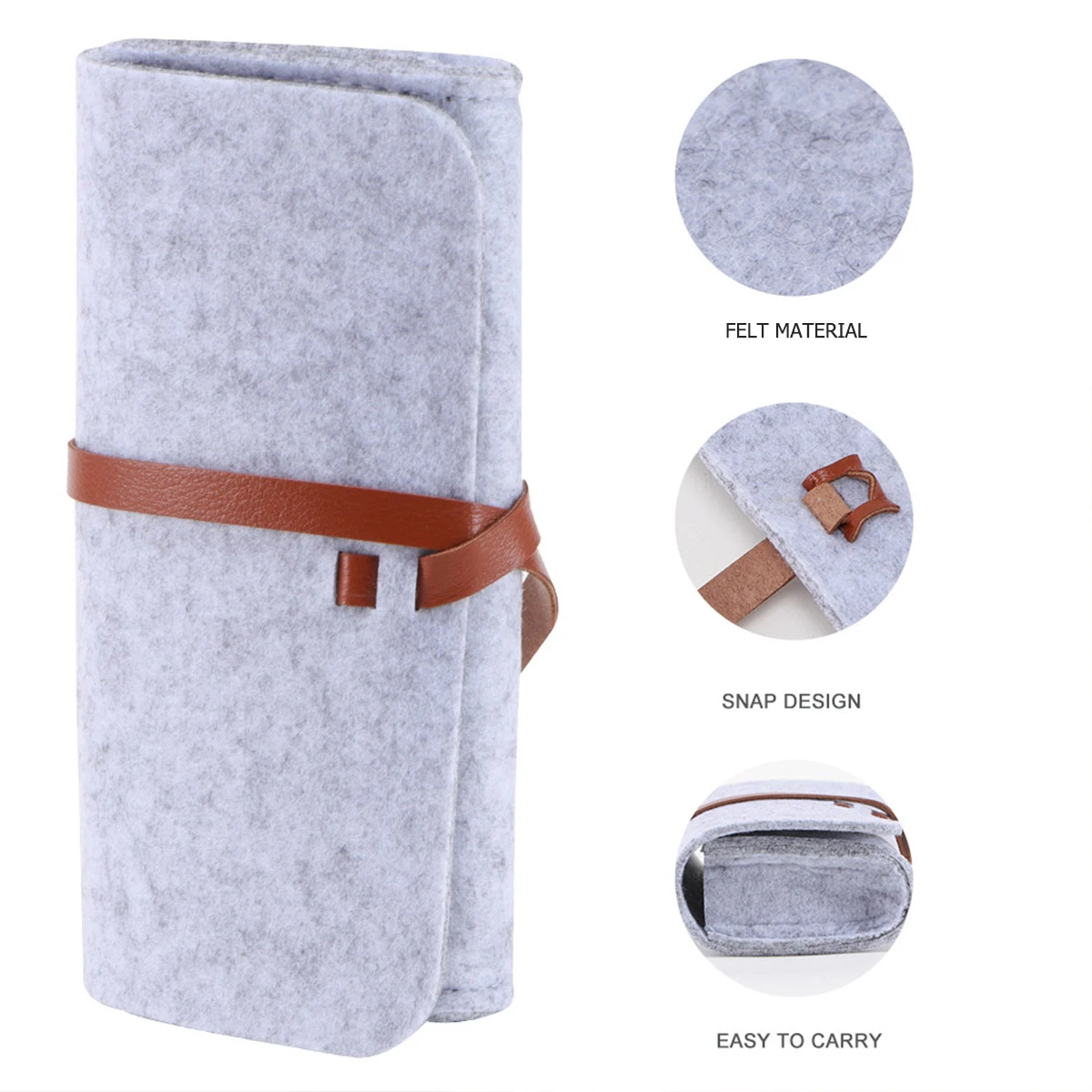 

Gray Glasses Case Eyeglasses Bag Designer Sunglasses Pouch Minimalist Felt Storage Portable Travel Protective Durable