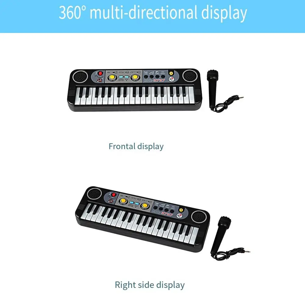 37 Keys Music Piano Keyboard Microphone Dual Speaker Stand Musical Instrument Toys Multi-Functional Mini Piano