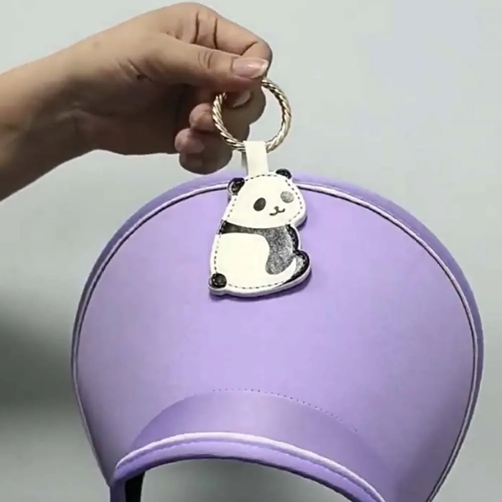 

PU Leather Magnetic Hat Clip Polyester Anti-lost Panda Cap Clip Cap Storage Artifact Waterproof Embroidery Penguin Keychain