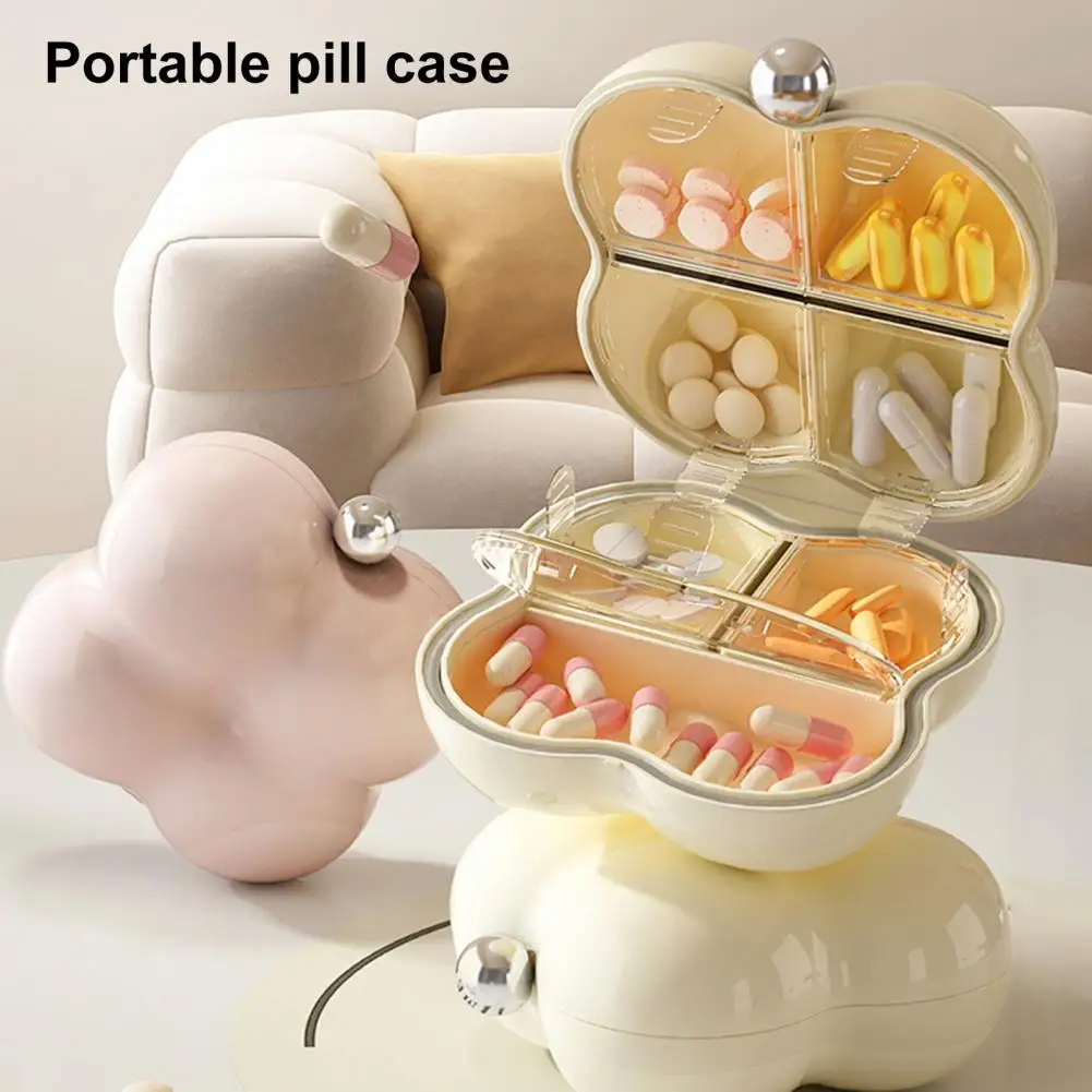 Fine Workmanship Pill Organizer Compact Pill Box Jewelry Organizer Odor-free Dust-proof for Medication for Women for Travel