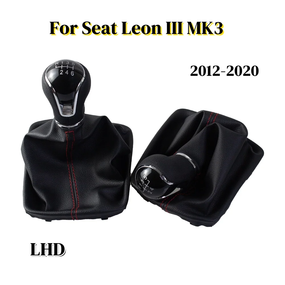 

Высококачественная автомобильная ручка переключения передач для Seat Leon III MK3 2012-2020 LHD с гетрами, кожаный чехол, автомобильный аксессуар
