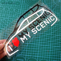 I love my car Decal Funny Creative Sticker Auto Styling Door Window Decoration For renault scenic 1 2 3 4 ii iii iv accessories