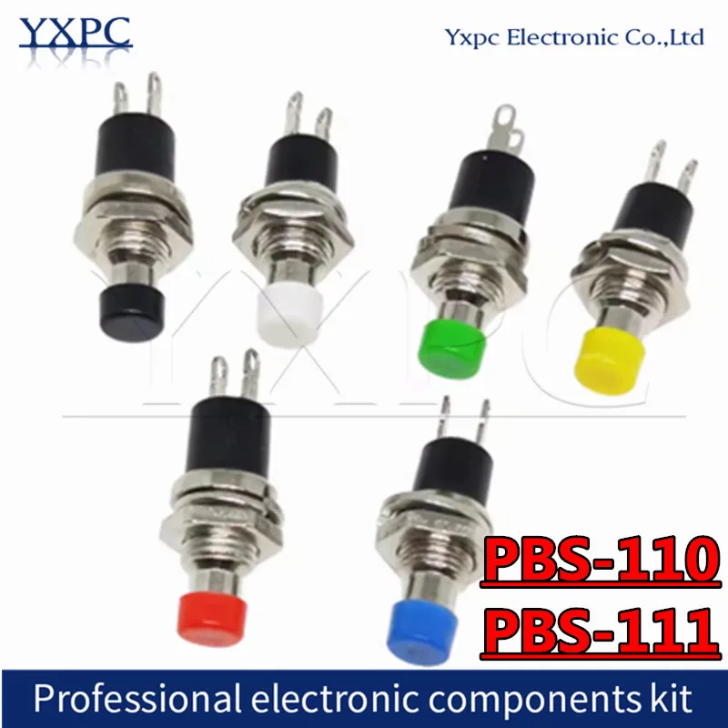 10pcs PBS-110 PBS-110 7mm Push Button Switch Momentary ON-OFF Micro Switch NO NC Reset Switch