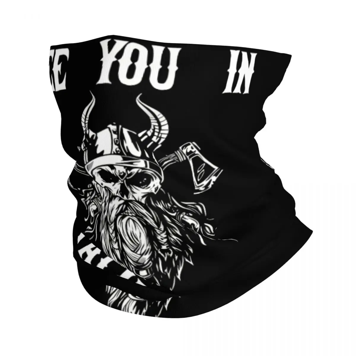 See You In Valhalla Odin Thin Bandana Neck Gaiter Viking Wrap Scarf Headband Neck Cover