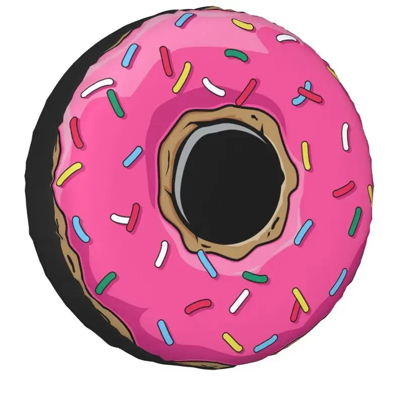 Custom Cartoon Donut Spare Tire Cover for Jeep Grand Cherokee Doughnut 4WD 4x4 SUV Car Wheel Protector 14